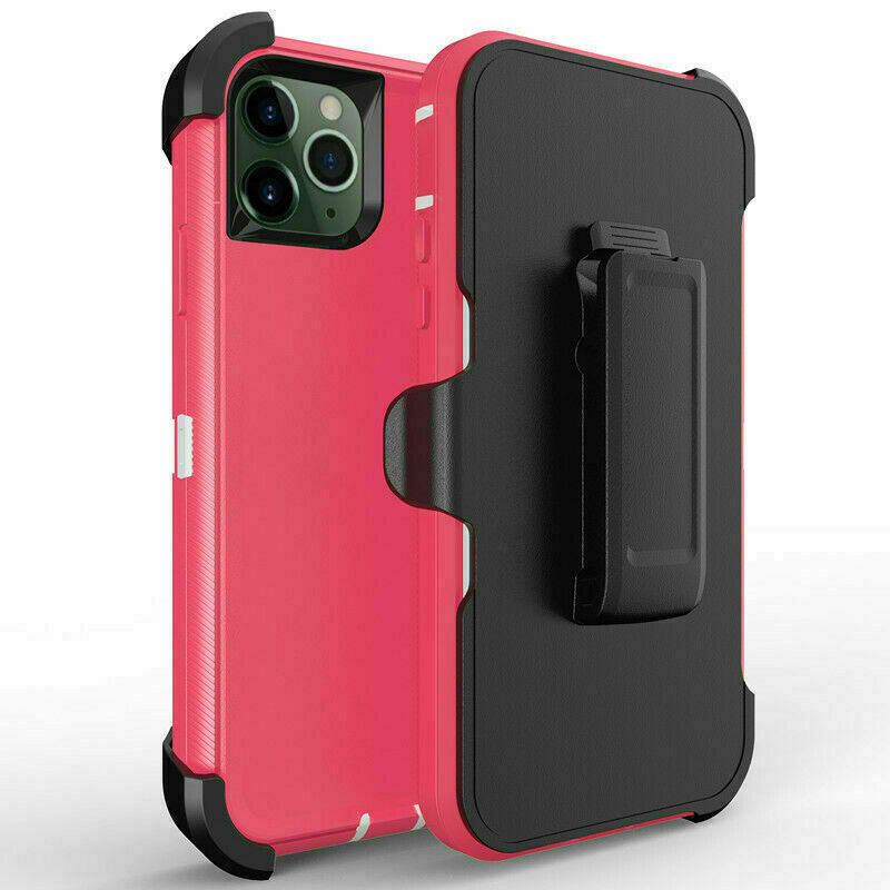iPHONE 11 Pro (5.8in) Armor Robot Case with Clip (Hot Pink White)